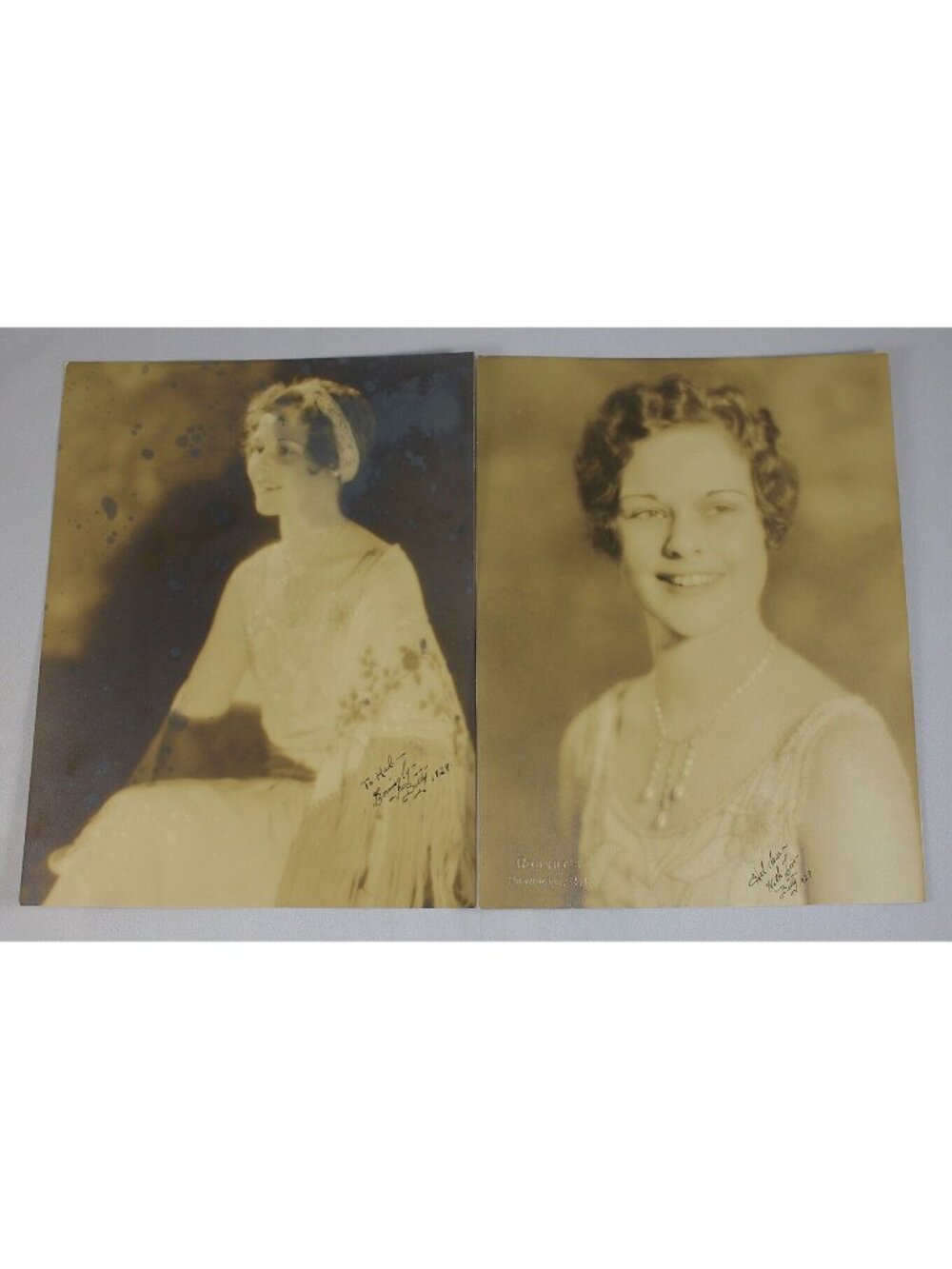 1928 Signed Photos "To Hal w/Love Billy" Robert's Providence, R.I. Vtg Woman